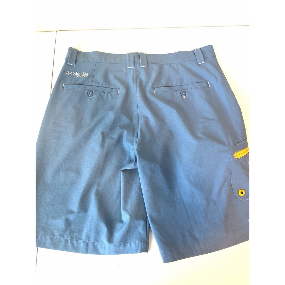 Columbia PFG Terminal Tackle Shorts Mens 34 Blue Fishing Cargo Stretch FM1028 - Picture 2 of 9